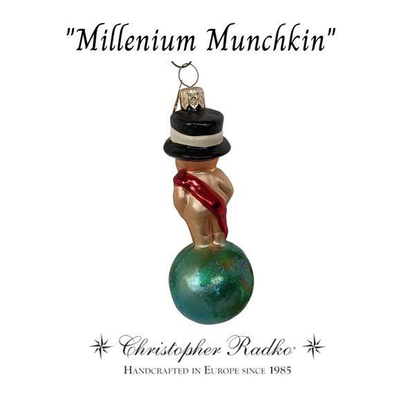 2000 Christopher Radko "Millenium Munchkin" Baby Fine Glass Ornament - Picture 3 of 5